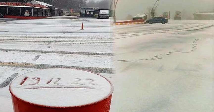 Kartepe'de kar yağışı başladı