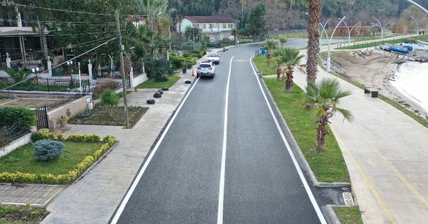 Ereğli sahil yolunun trafik çizgileri çekildi