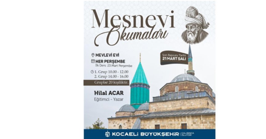 Büyükşehir’in Mesnevi  Okumaları başlıyor