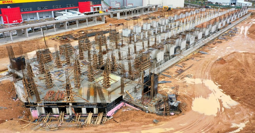 Yeni hal binası  hızla yükseliyor