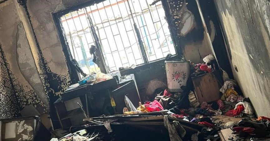 Bayram temizliği yapılan dairede yangın