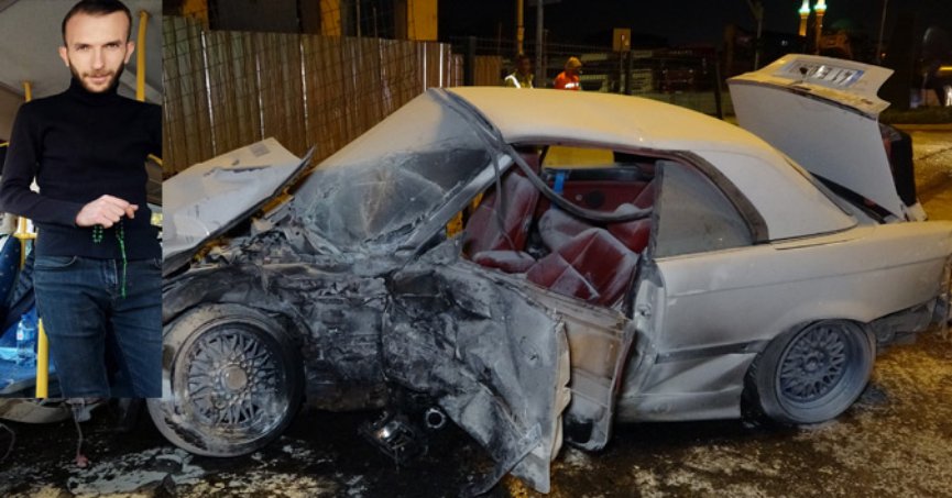 Yanan aracın sürücüsü hayatını kaybetti