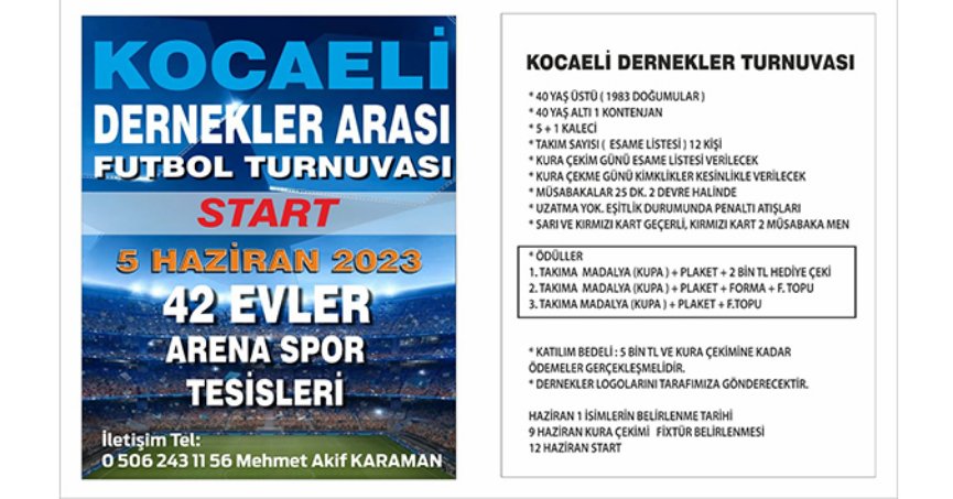 Dernekler Turnuvası başlıyor