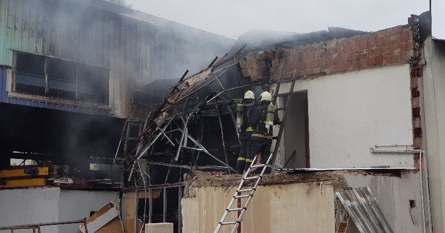 Çelik konstrüksiyon atölyesinde yangın