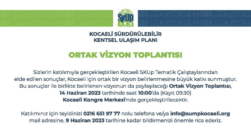 SKUP Ortak Vizyon Toplantısı yapılacak