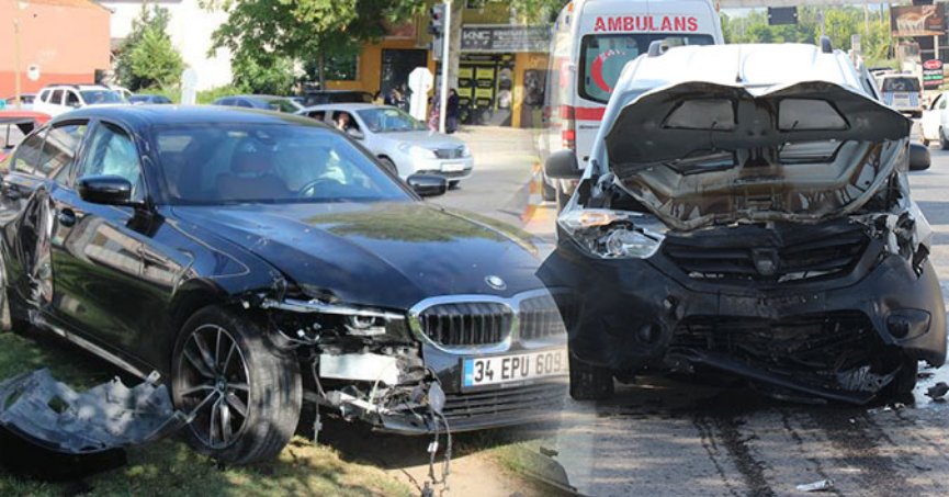 Otomobil ile hafif ticari araç çarpıştı: 3 yaralı