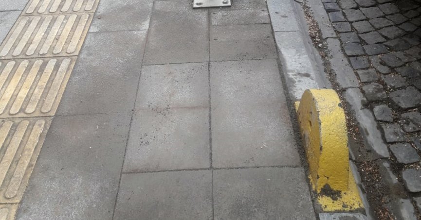 Kaldırımdaki sorun giderildi