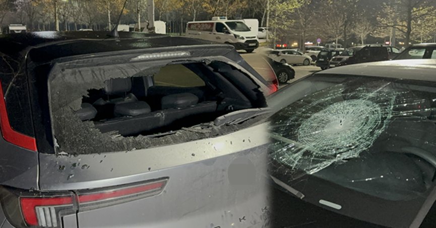 Park halindeki 35 aracın camları kırıldı