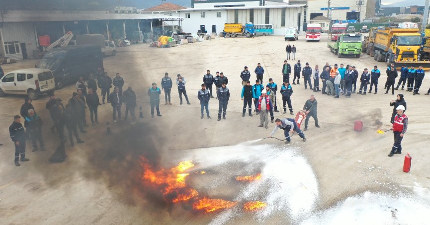 Başiskele Belediyesi personeline yangın tatbikatı