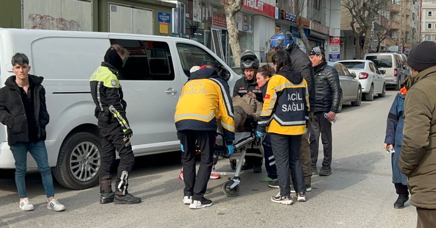 Devrilen motosikletin sürücüsü yaralandı