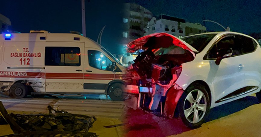 Ambulansla otomobil çarpıştı: 4 yaralı