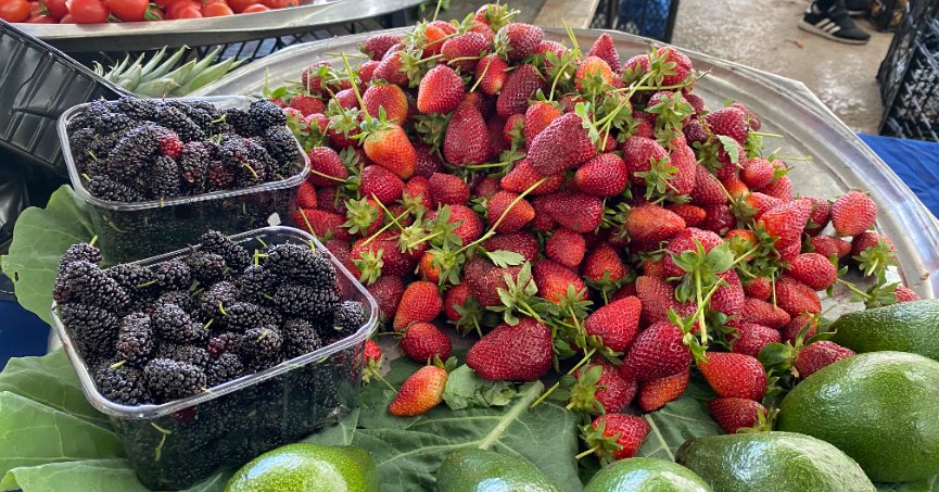 Semt pazarında en çok ilgi çileğe
