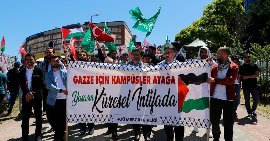 KOÜ öğrencilerinden İsrail protestosu