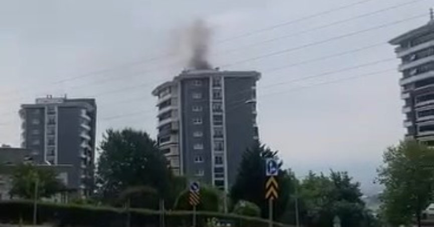 16 katlı binada yangın paniği
