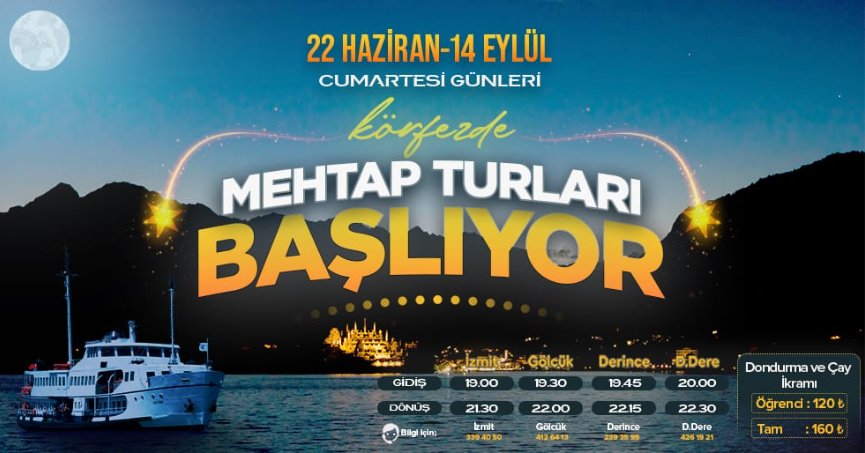 Körfez’de Büyük Ada ve Mehtap turları başlıyor