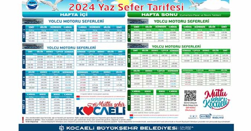 Deniz ulaşımında yaz sefer tarifesine geçiliyor