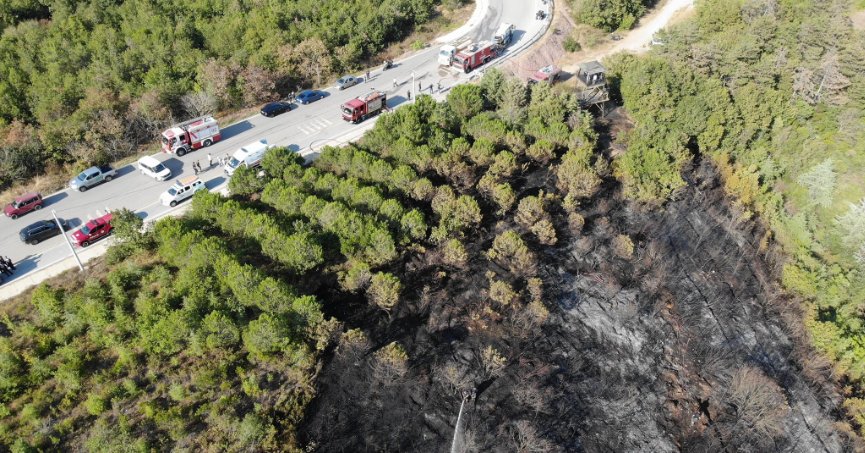 Umuttepe’deki orman yangını büyümeden söndürüldü