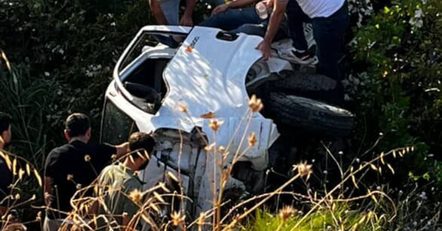 Kamyonet ağaçlık alana uçtu: 1 yaralı