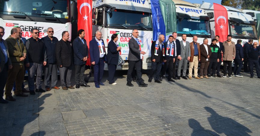 Gazze’ye 10 yardım tırı dualarla yola çıktı