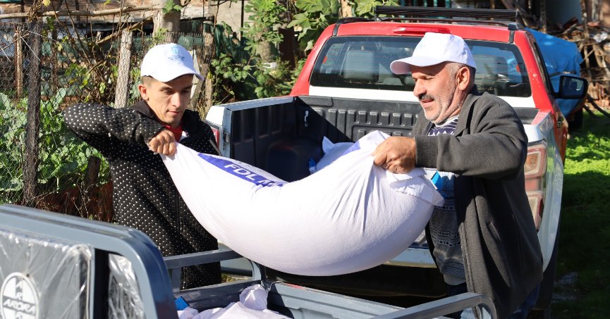 Yangın mağduru üreticilere destek