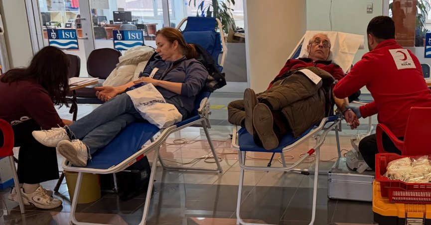 Belediyedeki kan bağışına yoğun ilgi