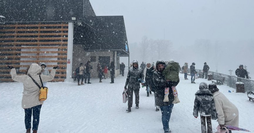 Kuzuyayla’da muhteşem kar manzarası