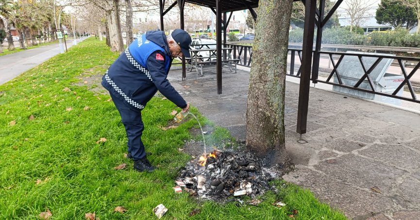 Büyükşehir zabıtası olası yangını önledi