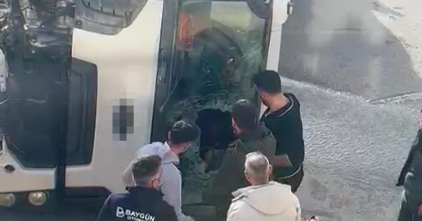 Devrilen mikserden balyozla kurtuldu