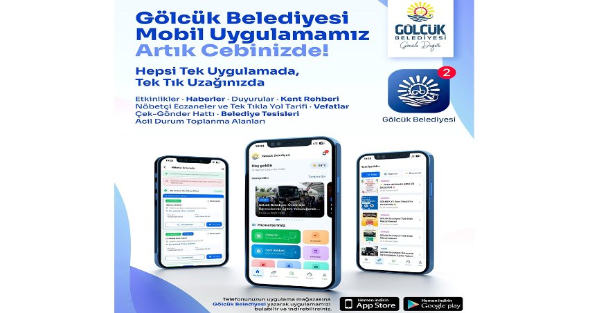 Gölcük Belediyesi mobil uygulaması hizmette