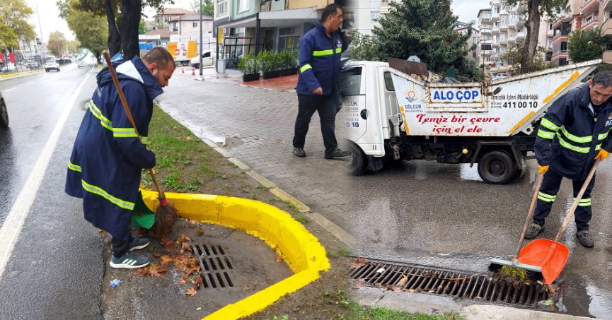 Gölcük’te yağışa karşı önlem alındı