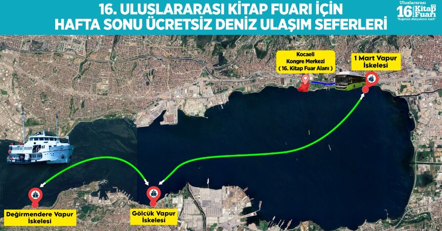 Kitap Fuarı’na deniz ulaşımıyla erişim