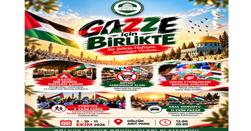 Gölcüklüler Filistin’e destek için yürüyecek