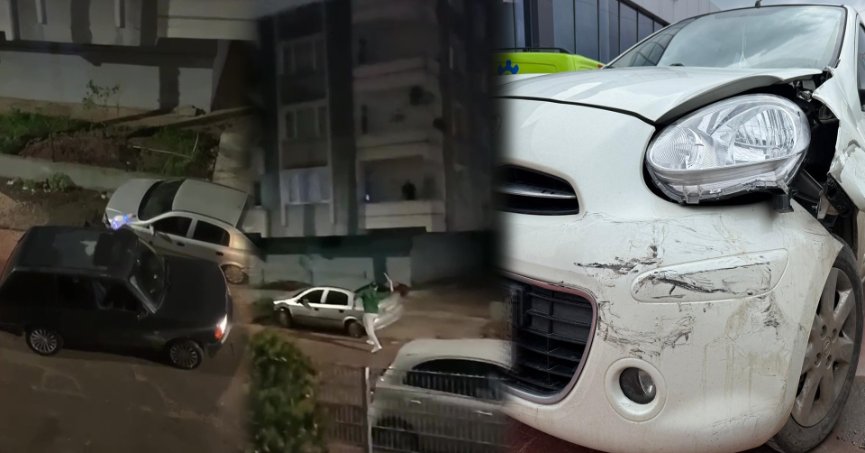 Çarptığı araca levye ile saldırdı