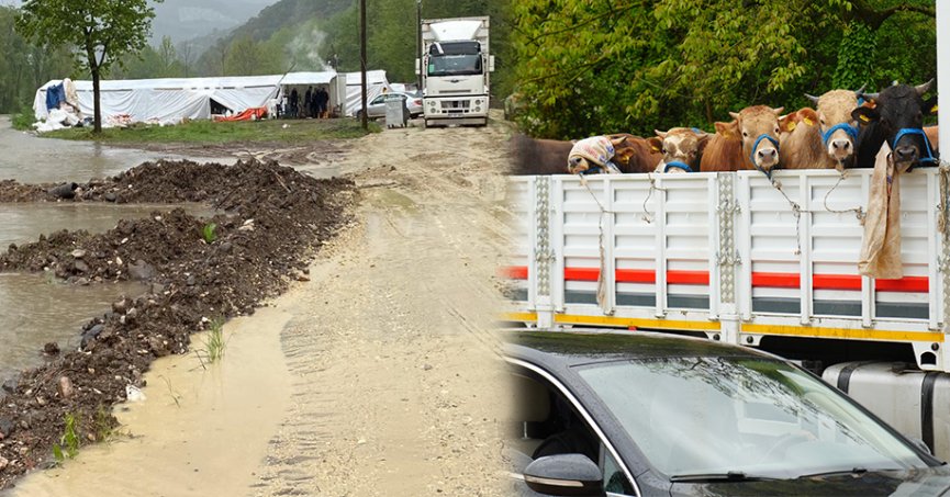 Sular altında kalan kurban pazarında zor anlar