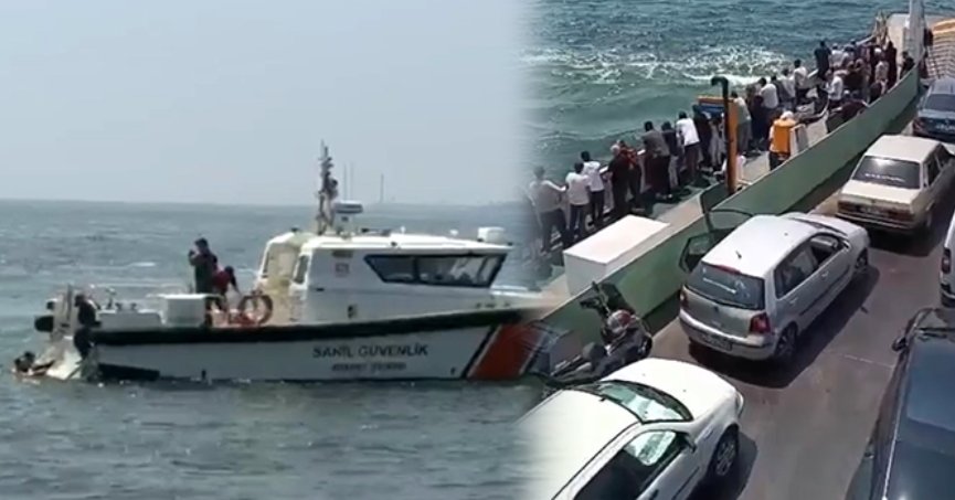 Feribottan denize düşen kişiye hayat kurtaran müdahale