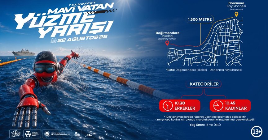 TEKNOFEST Mavi Vatan’da kulaçlar yarışacak