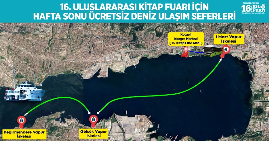 Kitap Fuarı’na deniz ulaşımıyla erişim